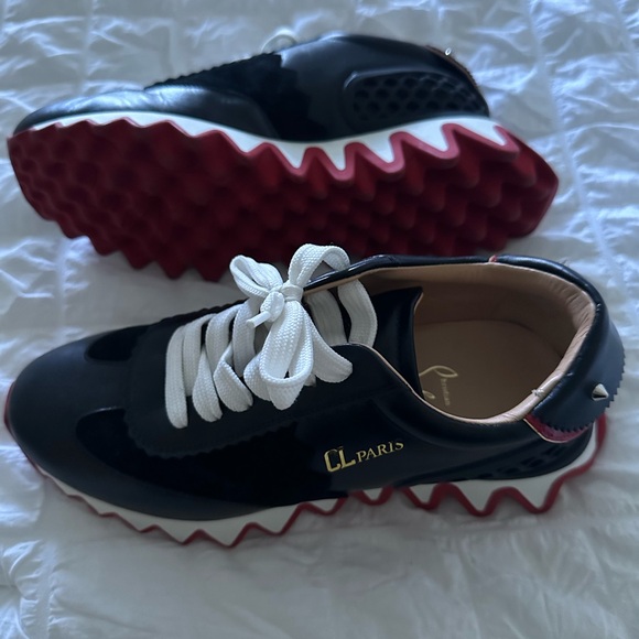 christian louboutin shark sneakers women’s size 37 - Picture 1 of 4